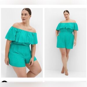 City Chic Serene Playsuit - color aqua
New size 22